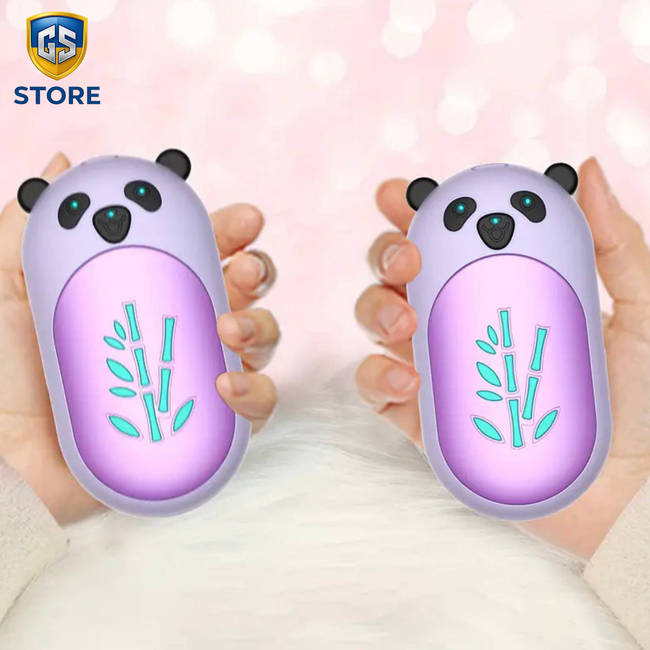 USB - Грілки для рук у вигляді милих Панд / фіолетові