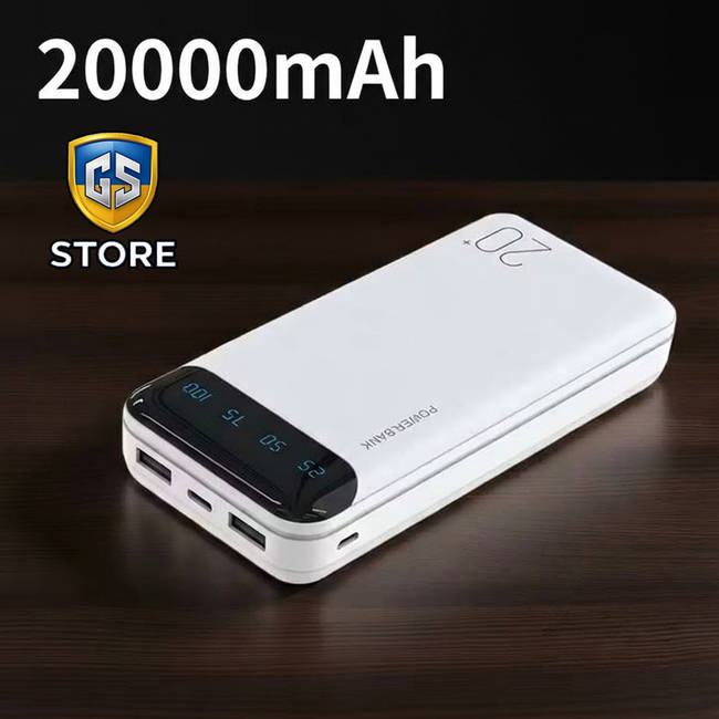 Повербанк GYX 20000 mAh з LED-дисплеєм SP09 (білий)