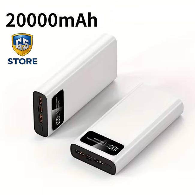 Повербанк 20000 mAh з LED-дисплеєм та швидкою зарядкою W013 (білий)