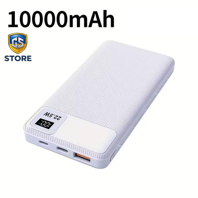 Повербанк 10000 mAh з LED-дисплеєм та швидкою зарядкою YM684 (білий)