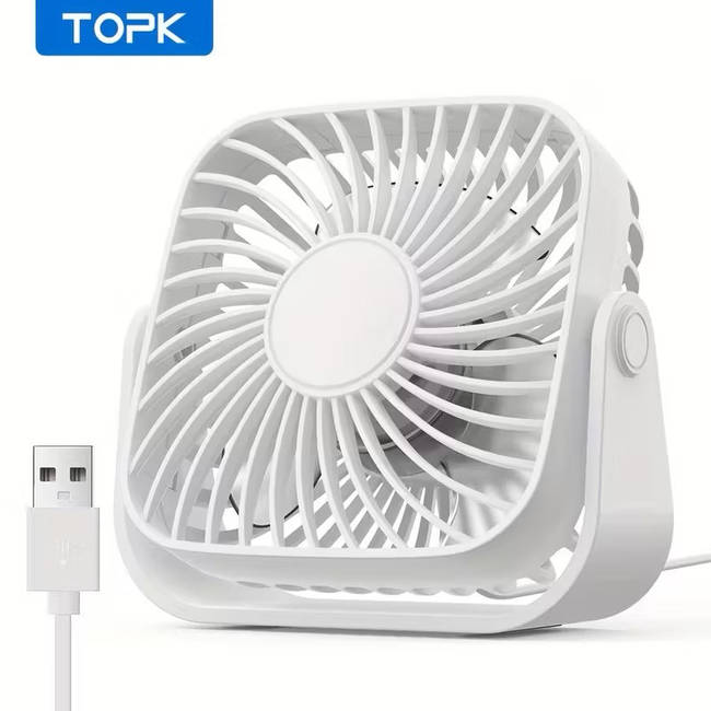 Портативний настільний Вентилятор TOPK K52 з USB, тихий безщітковий двигун